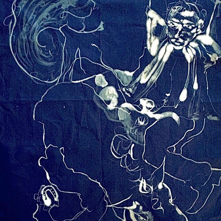 Boy riding horse bandana